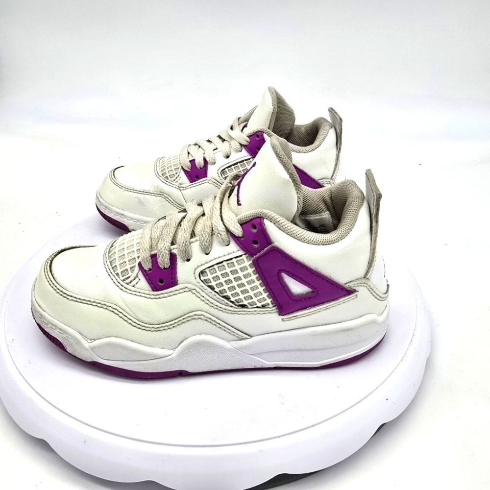 Nike Shoes Toddler 12C Air Jordan 4 White 'Hyper Voilet Sneakers FQ1312-151